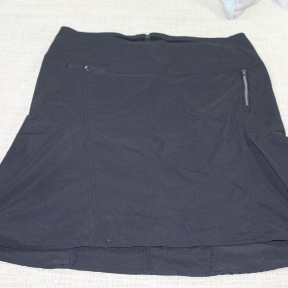 WOMEN’S BLACK ROYAL ROBBINS Size 8 DISCOVERY STRIDER NYLON STRETCH SKIRT - Picture 2 of 5